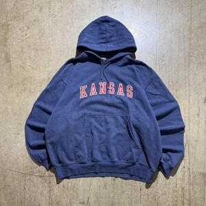 Kansas Jayhawks Hoodie Sweatshirt Mens XL Blue NCAA College Nike Pullover